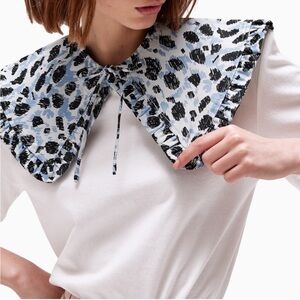 GANNI Leopard Oversized Peter Pan Collar
